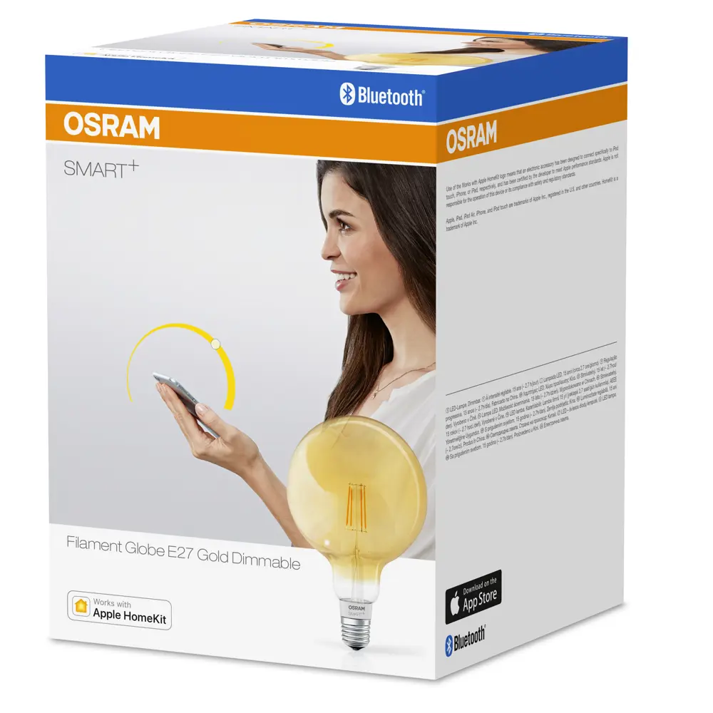 Лампа умная светодиодная Osram Smart Plus E27 220-240 В 5.5 Вт шар большой золотистая 600 лм, теплый белый свет LEDVANCE STLM-2046314 - Вид №2