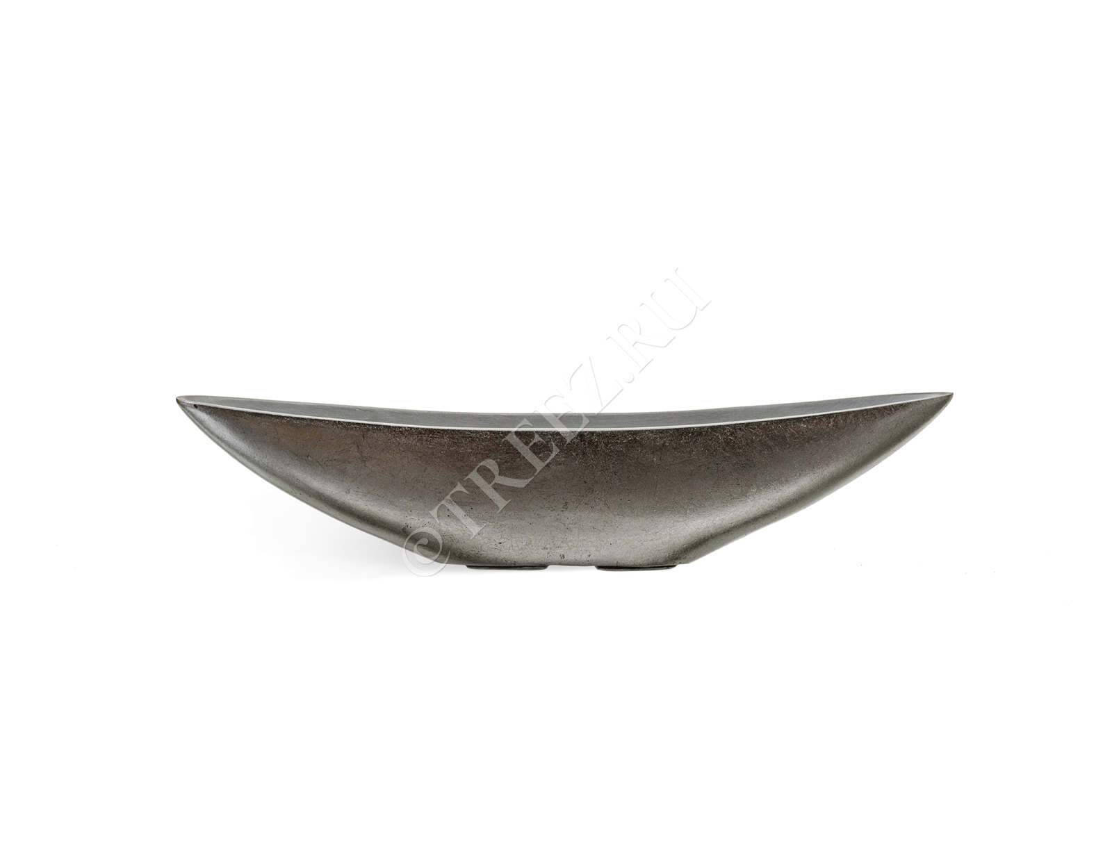 41.3321-04-055-DSL-15/65 Кашпо  Effectory - серия Metal - Ваза-Лодка (2 размера) - Стальное серебро Цветочная коллекция  - Вид №3