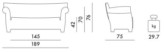 2-местный полиэтиленовый садовый диван Kartell Bubble ARCH-00067856 - Вид №10