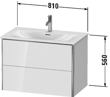 XS432402222 XSquare Тумбочка подвесная Белый глянцевый декор Duravit - Вид №1