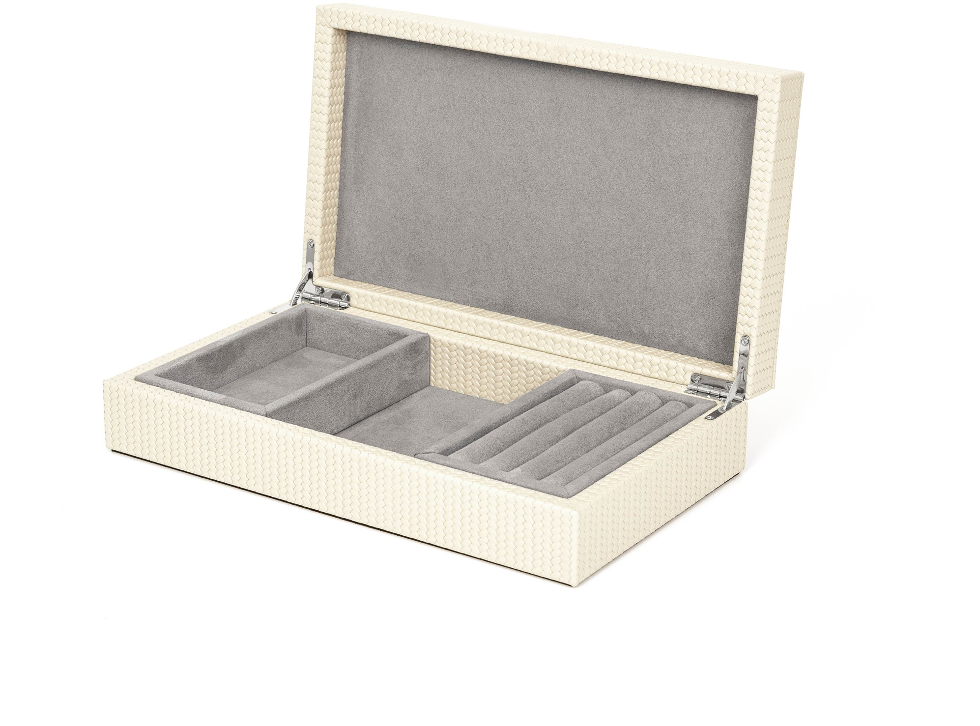 Кожаная шкатулка для драгоценностей - 34,5X24,6XH12 см / Grained-Leather_coffee