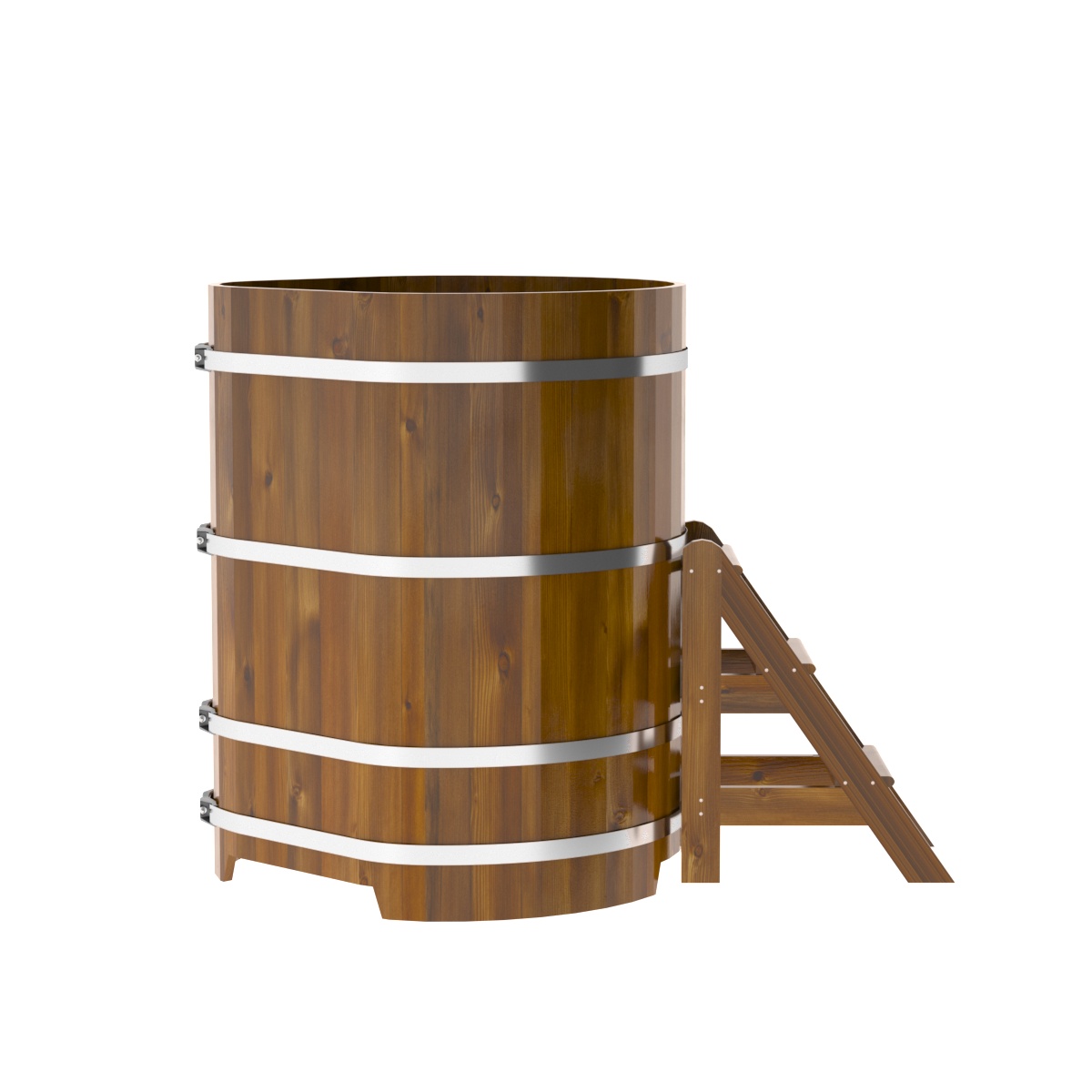 2309 Купель угловая из лиственницы Рустик 1,03х1,03х1,4 морёная Alyarus  - Вид №3