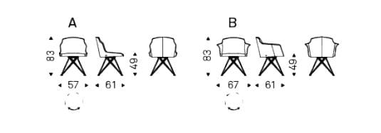 Кожаный поворотный стул с подлокотниками Cattelan italia Flaminia-Flaminio ARCH-00110521 - Вид №2