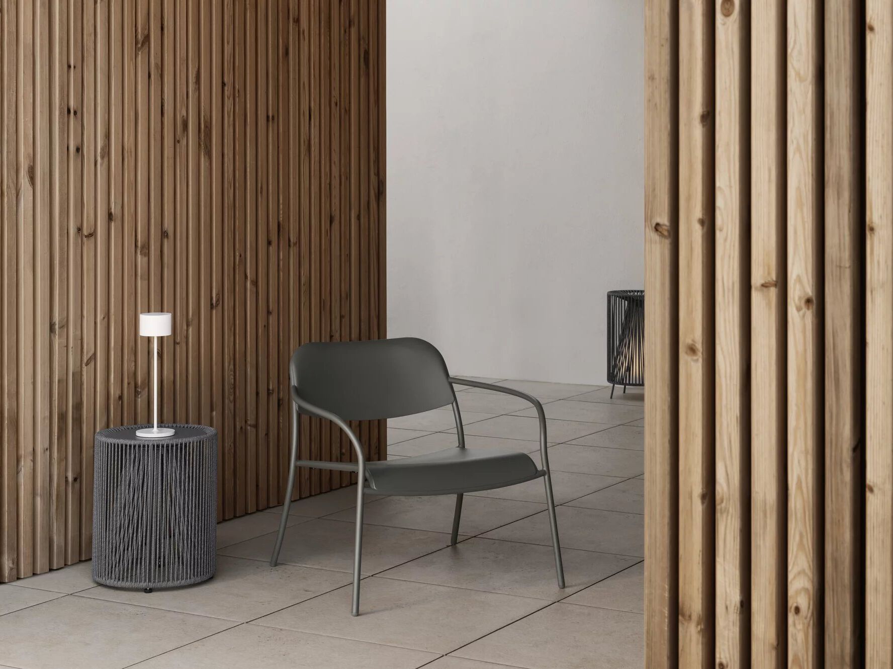 Круглый стальной и веревочный садовый журнальный столик blomus Rope ARCH-00091296 - Вид №1