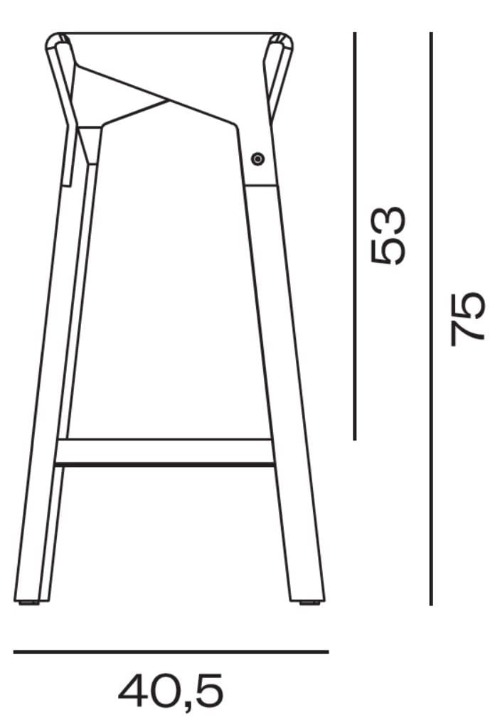 Высокий деревянный табурет с подставкой для ног Vergés Naoshima ARCH-00121766 - Вид №11