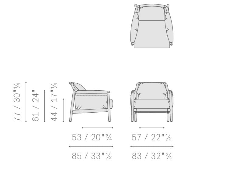Кожаное кресло с подлокотниками Poltrona Frau коллекция-диваны и кресла ARCH-00036264 - Вид №6