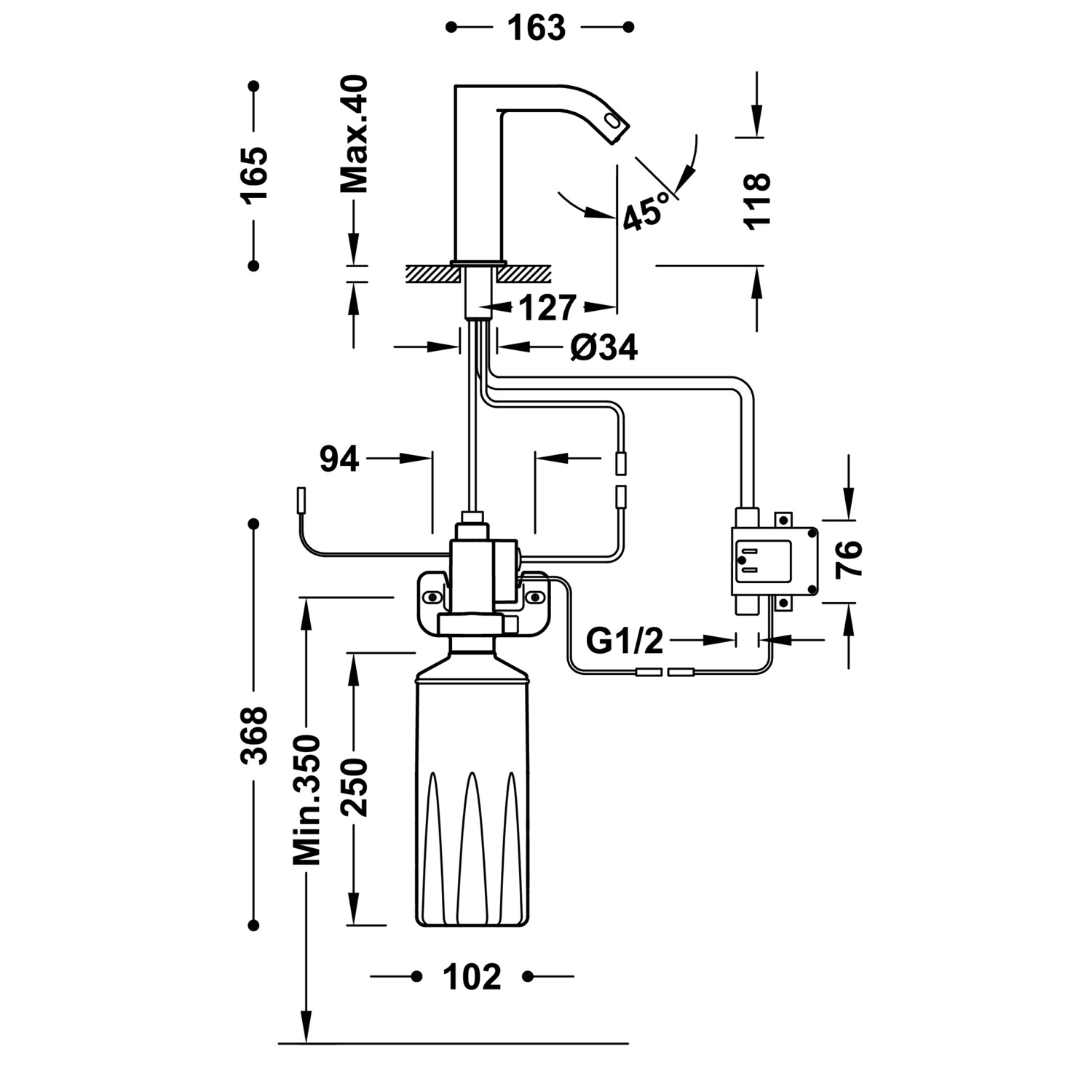 Электронный смеситель для раковины с автоматическим дозатором мыла, 1 шт.-39210306 TRES Electronic - Вид №1