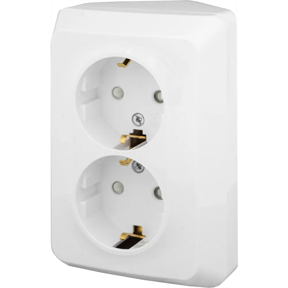Розетка двойная накладная Schneider Electric Этюд с заземлением, со шторками, цвет белый 82281327 STLM-2009189 - Вид №1
