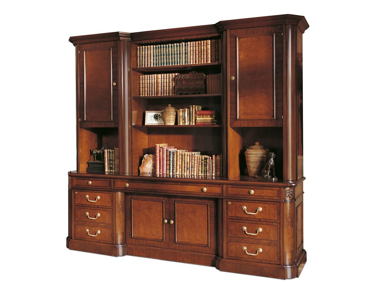 Деревянный книжный шкаф с письменным столом Hurtado Traditional ARCH-00022643