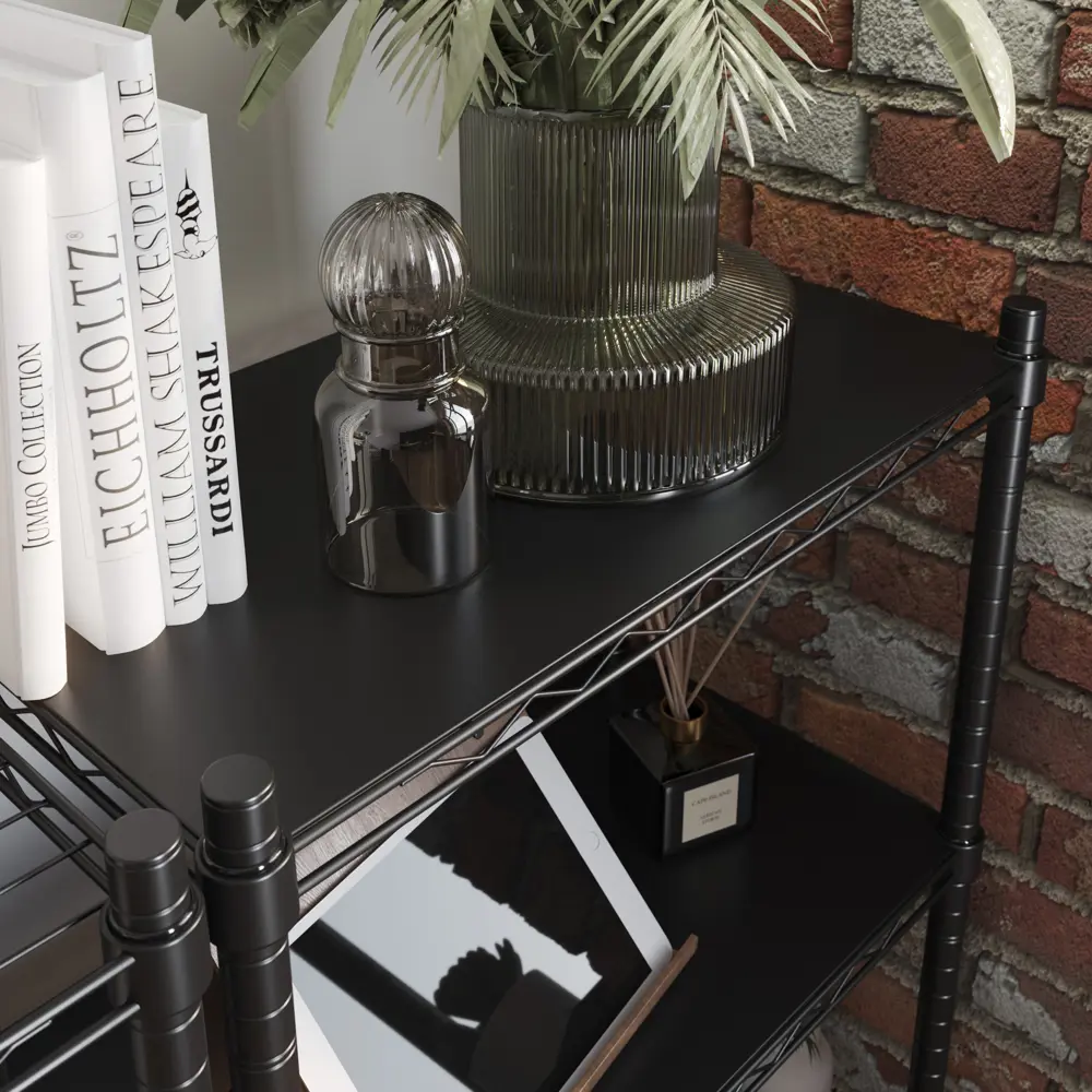 Стеллаж сетчатый KONSENSA 60x35x90 см цвет черный STLM-2144283 - Вид №11