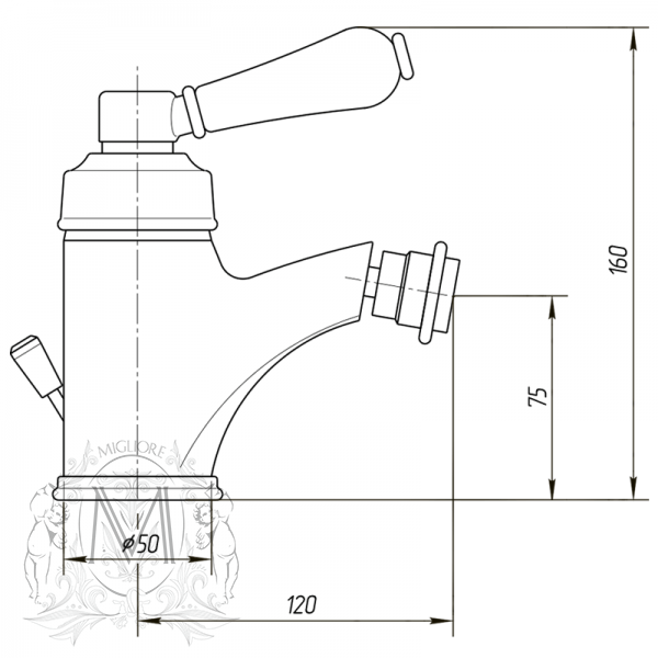 Смеситель MIGLIORE Ermitage ML.ERM-7023.BI.BR для биде, бронза  - Вид №1