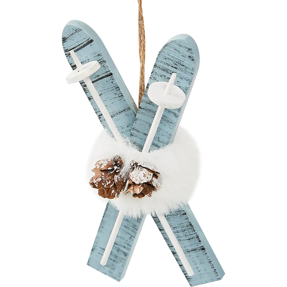 87036541 Елочная игрушка Лыжи 12x6 цвет синий STLM-0958389 Santreyd  - Вид №2