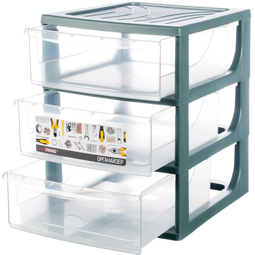 Органайзер настольный A5 3 ящика 19.5x25.4x26.4 см пластик ECONOVA STLM-2179051 - Вид №1