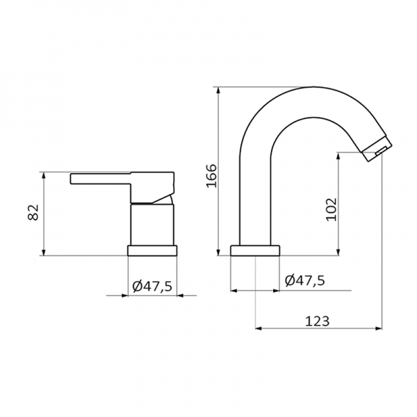 46229460 PREMIUM Смеситель для ванны для уступа Хром GRB MIXERS Time - Вид №1