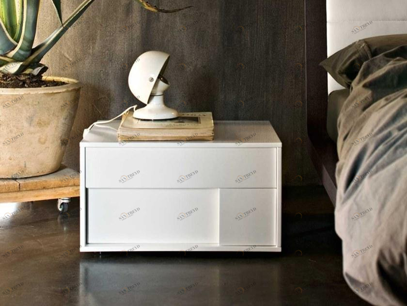 ZANETTE Прикроватная тумбочка из лакированной древесины с ящиками Kairo sun-id-1485331