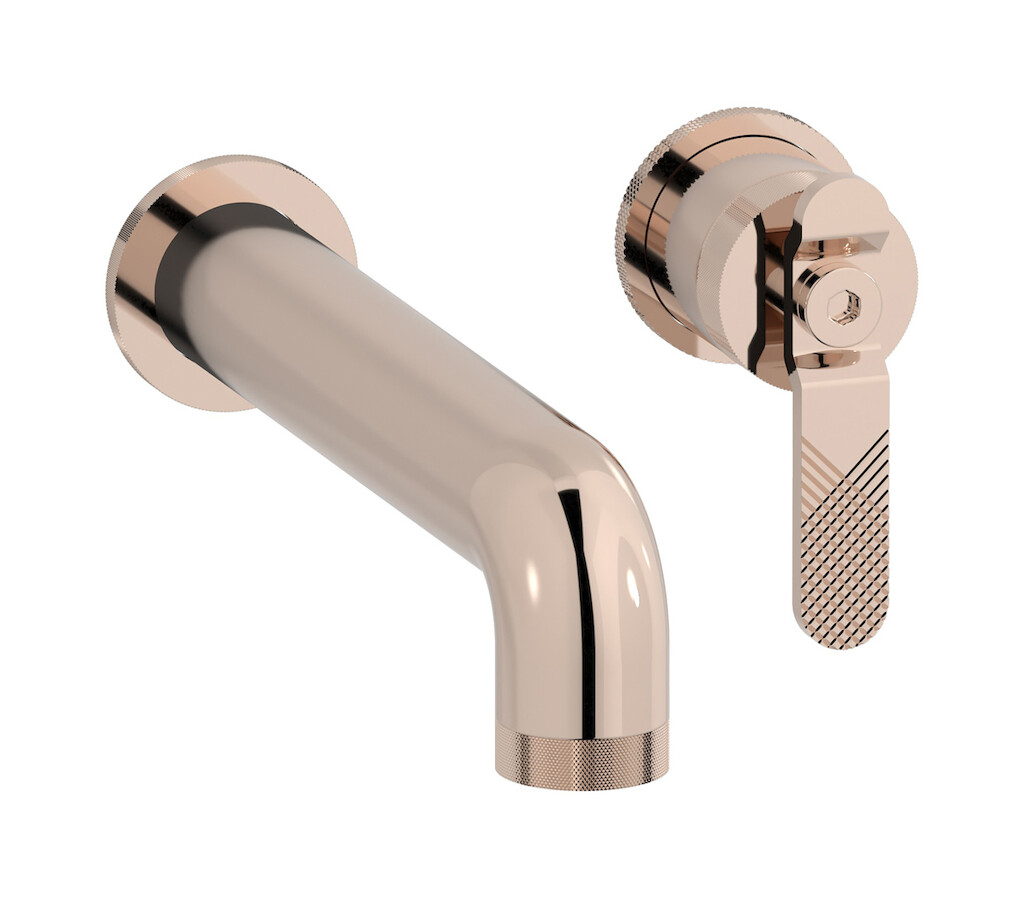 Встроенный в стену смеситель для раковины на 2 отверстия в комплекте с донным клапаном WE ARE IB b2406rs Rose Gold Bold