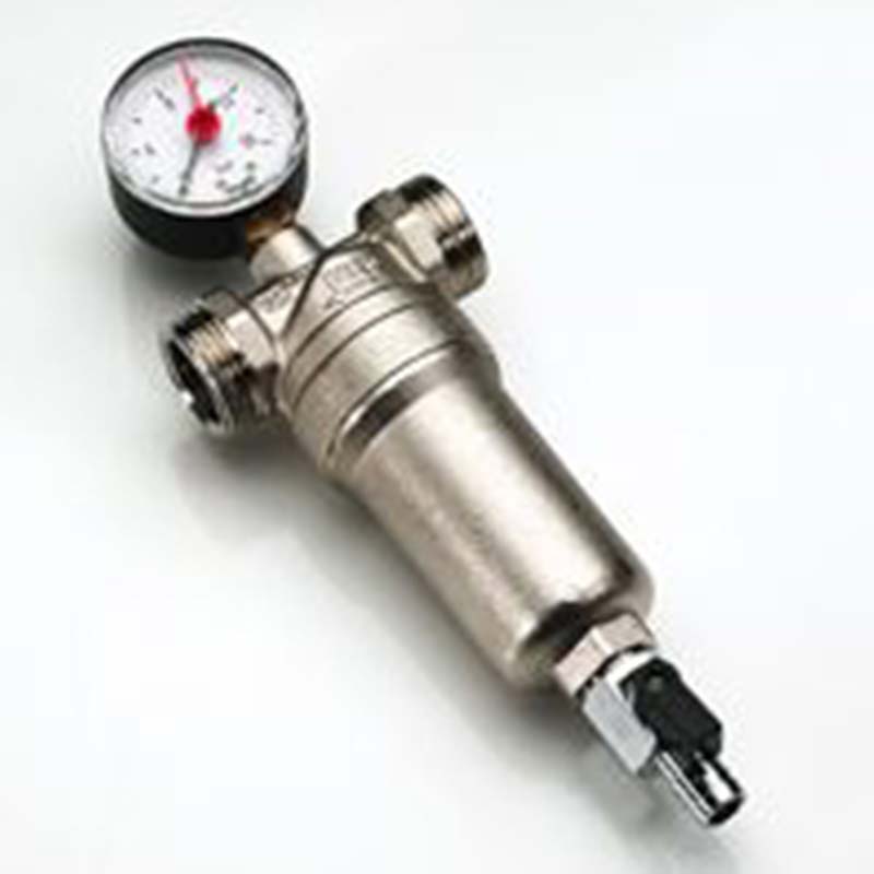 Фильтр промывной с манометром, латунной колбой TIEMME 3/4"В / 1"Н 3130008