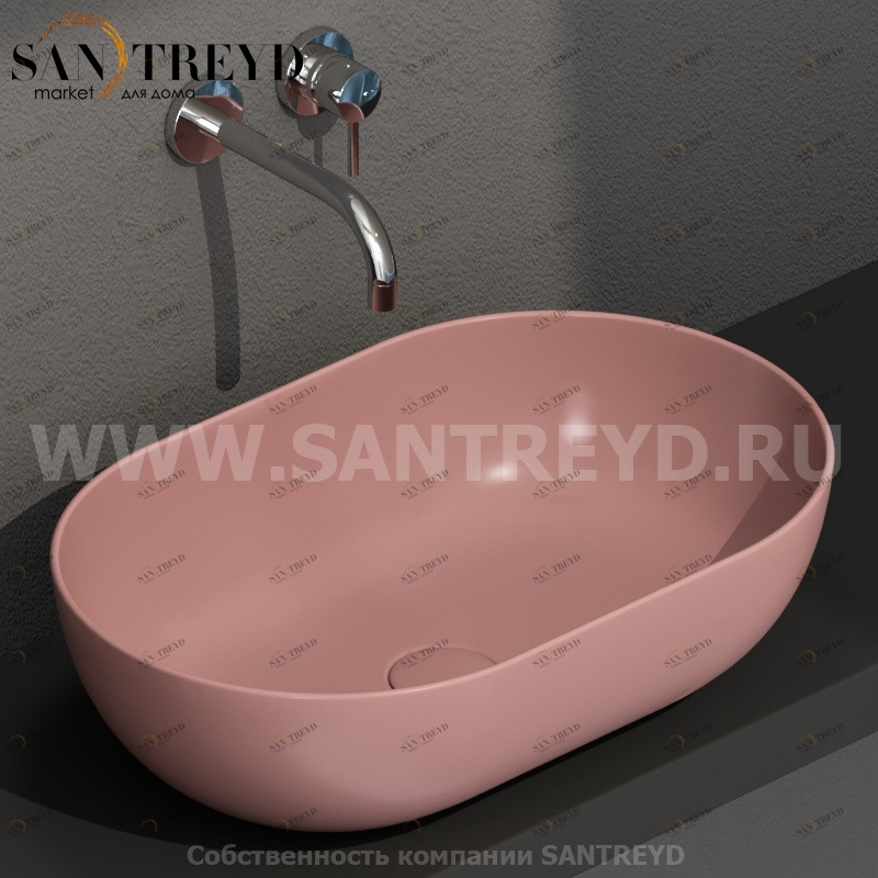 B6O54FR Накладная раковина на столешницу  овальная Ceramica Globo T-EDGE