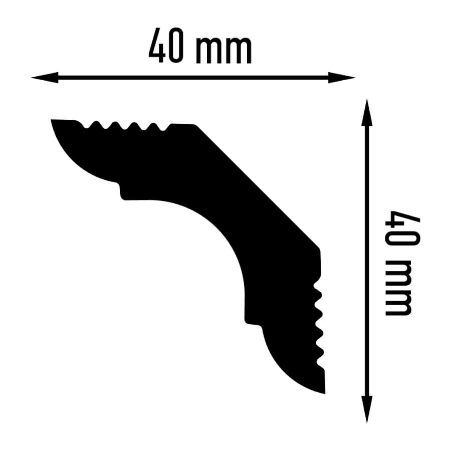 Плинтус потолочный Плинтэкс E 40/40 (100 шт) STSR-2116  - Вид №1