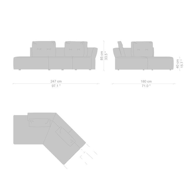 Съемный диван из ткани CASSINA Sengu ARCH-00093815 - Вид №28