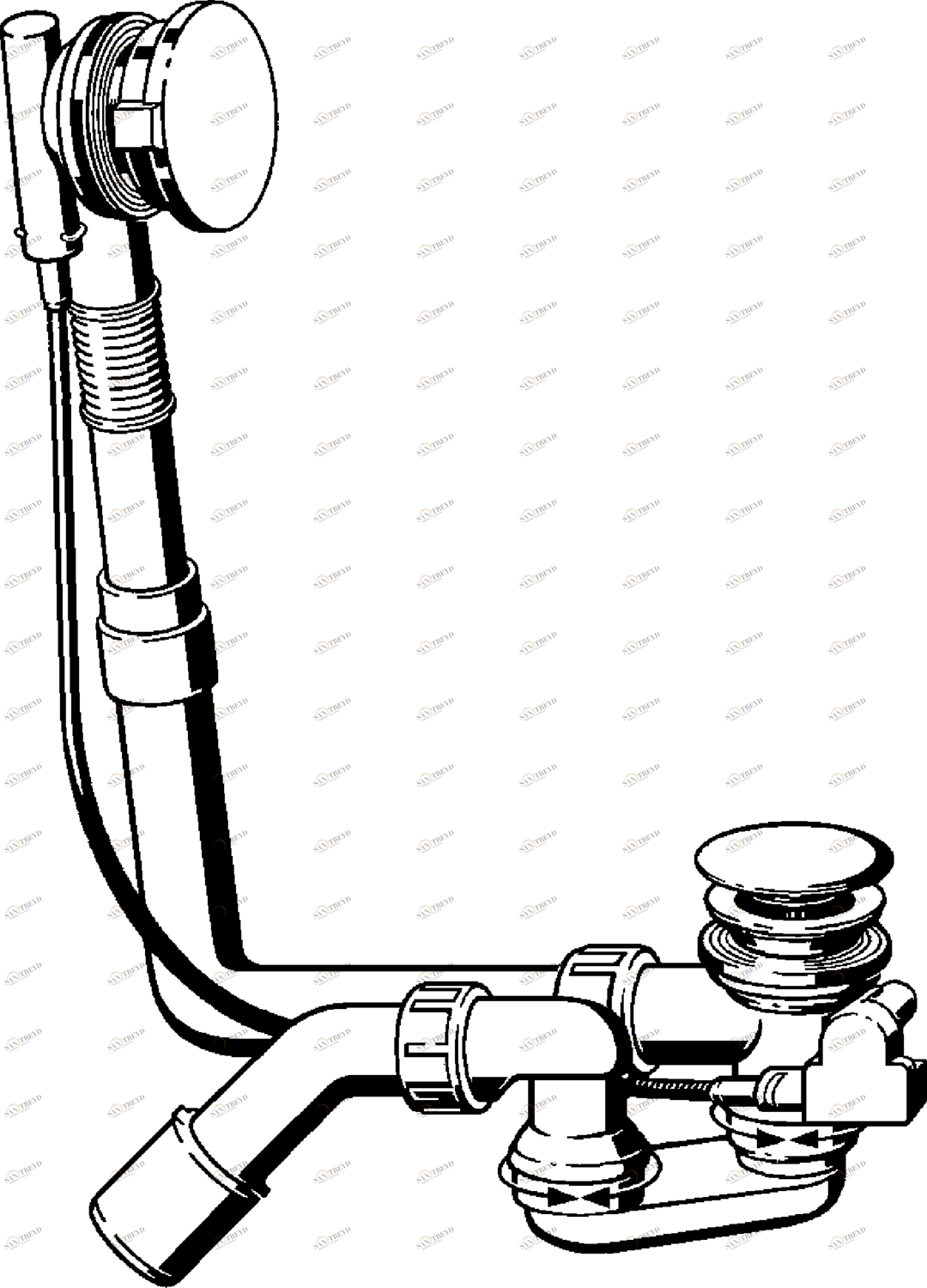 Канализационная арматура  Сифоны для ванн и душевых поддонов  Сифоны для ванн  Не содержит/в комплект не входит: VIEGA 688 530 *)1) Модель 6167.10 Santreyd 