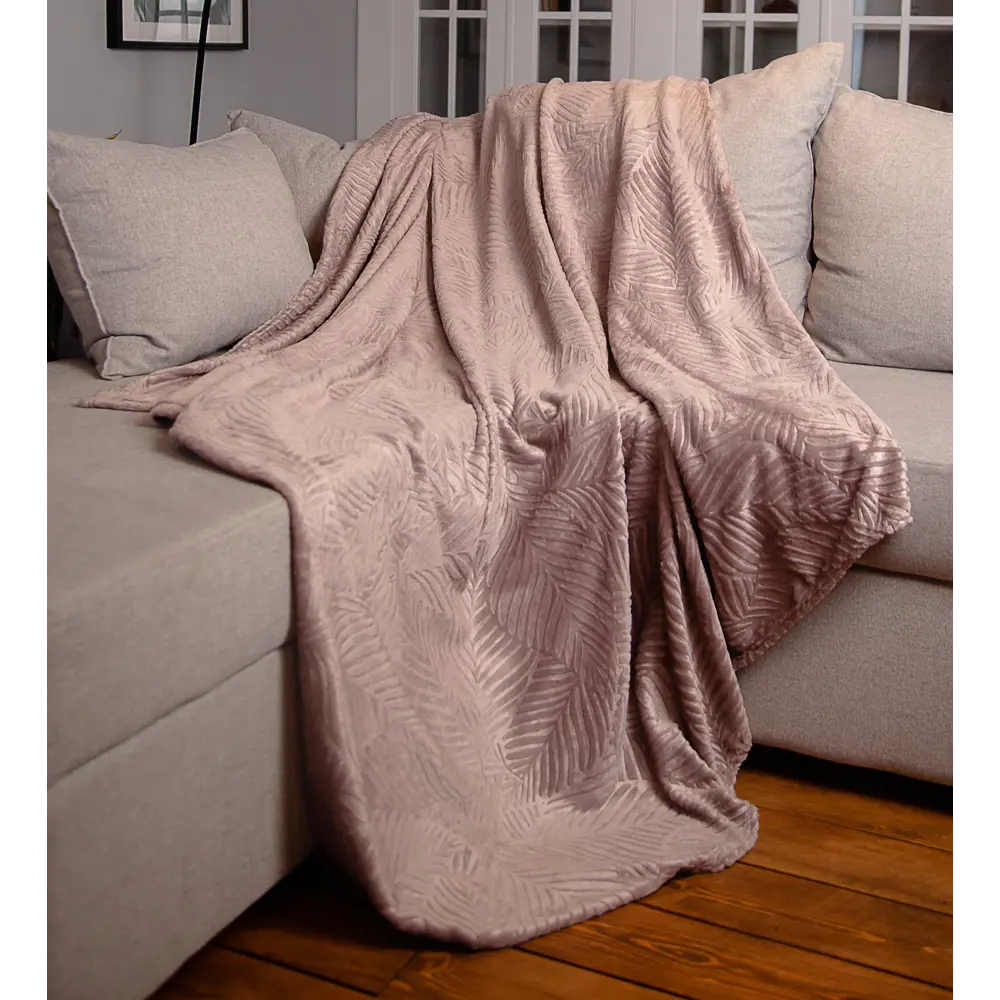 Плед Сlassic Leaves 180x200 см фланель цвет бежевый 86408205 STLM-2031842 Ardenza Весеннее промо - Вид №3