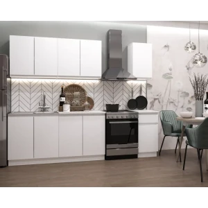 91837876 Кухонный гарнитур Альбина Стиль 200x160x60 см ЛДСП цвет белый STLM-1327748
