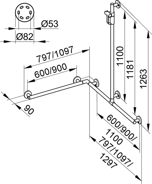 34915019911 Держатель душевой лейки KEUCO Plan Care - Вид №3