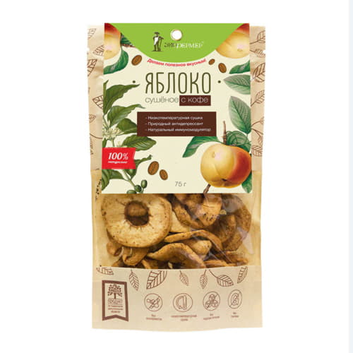 Яблоко сушёное с кофе Экофермер 75 г Santreyd 13370 - Вид №1
