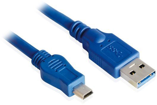 GC-U3A2109-1m Кабель интерфейсный usb 3.0 1.0m premium am / mini b am 10pin, 24 / 28 awg экран, синий, пакет Greenconnect Santreyd 