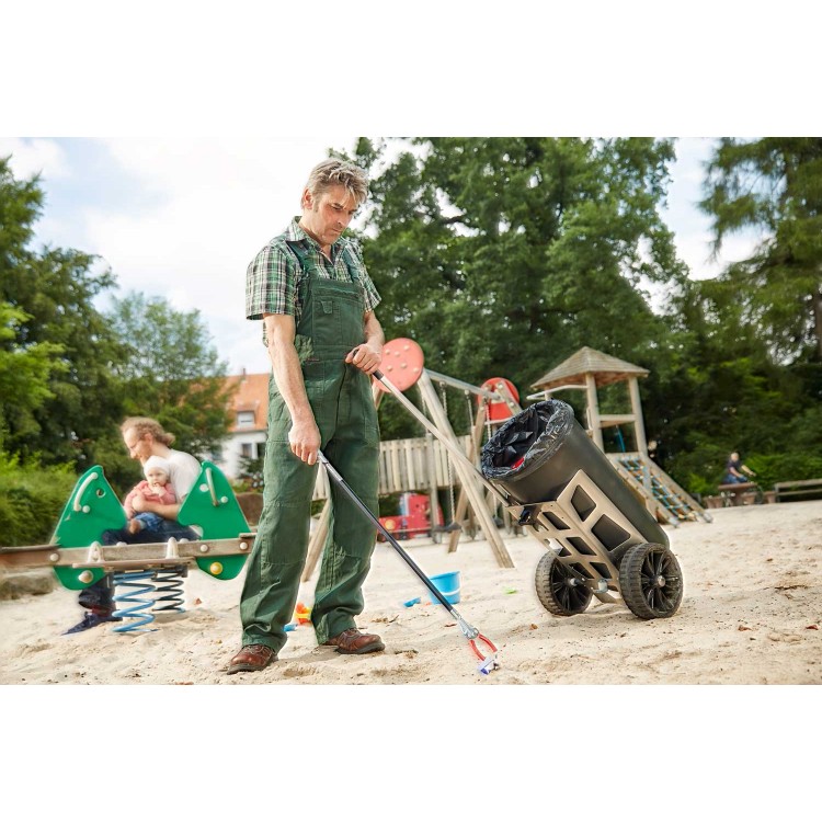 01451/2 FLORA Мусорная тележка для дворника FLORA Easy Uno для улиц, городских парков, придомовых территориях и загородных участков вместимость 60 л  - Вид №1