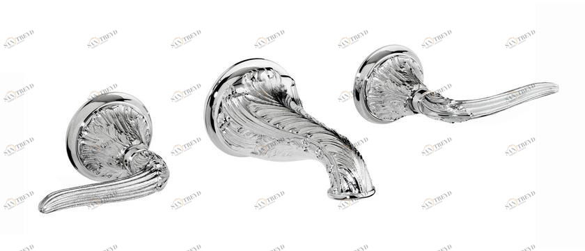 Bronces Mestre Смеситель для умывальника настенный на 3 отверстия с отдельными розетками Versailles 230033.a300.50