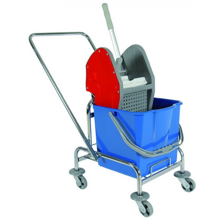 CKS 3227 Nossa Одноведерная тележка уборочная с отжимом сьемное ведро 20 л. металлический хромированный каркас поворотные колеса 