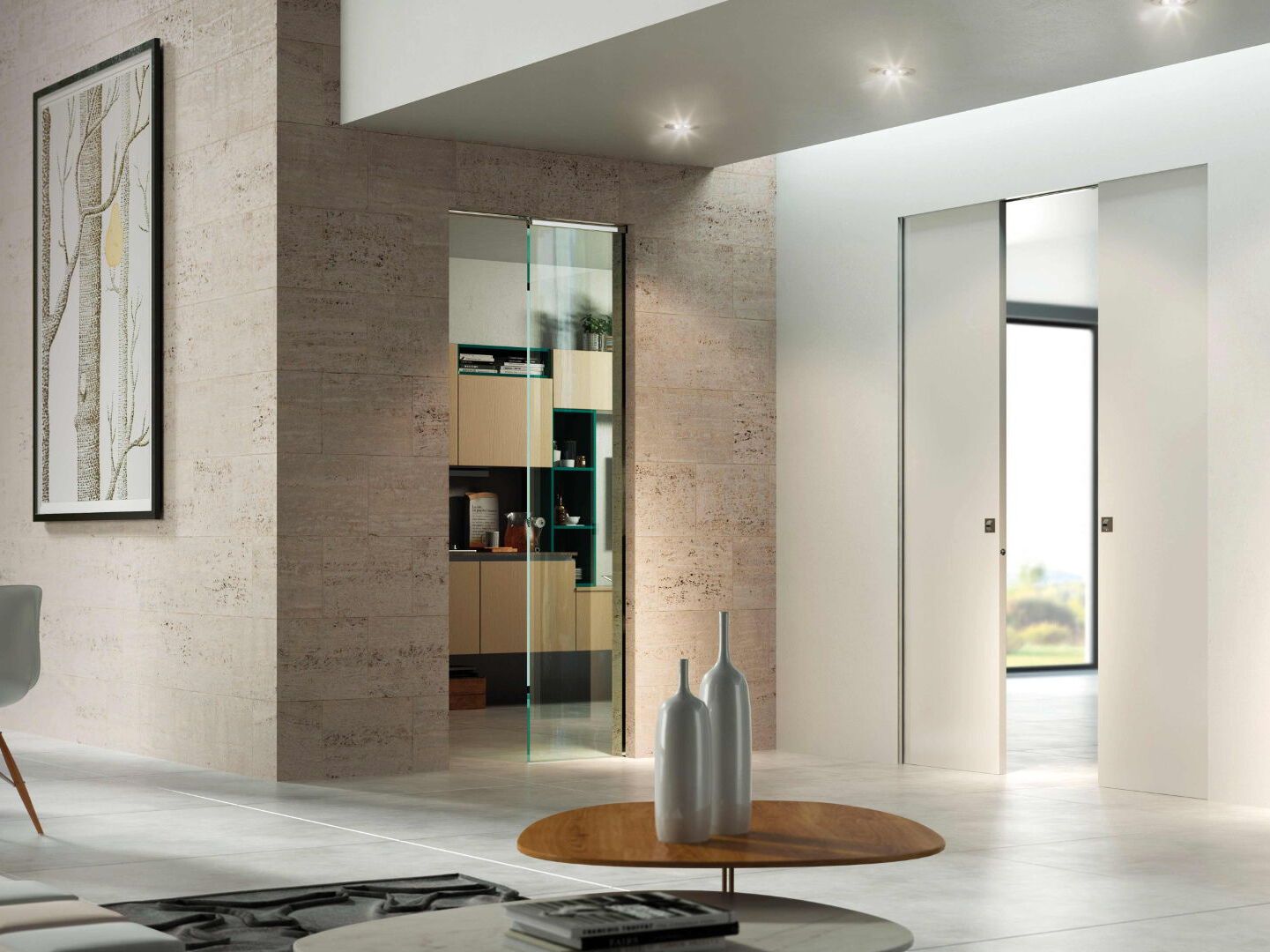 Деревянные стены заподлицо двери Scrigno PORTA SCORREVOLE LACCATA FILO MURO ARCH-00026445