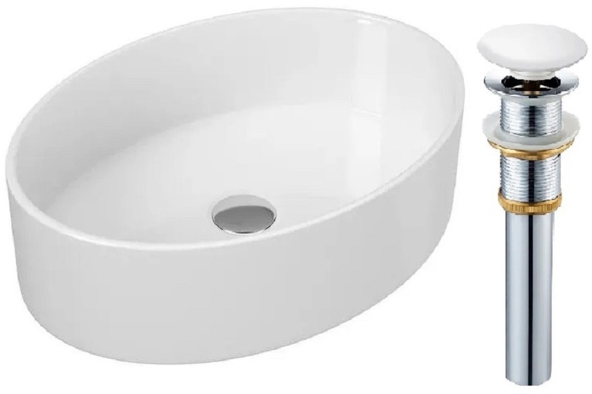 91082068 Раковина накладная 00-00001359вып 50см OVALE STLM-0474590 RUNO