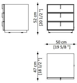 Paolo Castelli Лаковая прикроватная тумбочка из мдф и воловьей кожи с ящиками Fine sun-id-1503014 - Вид №8