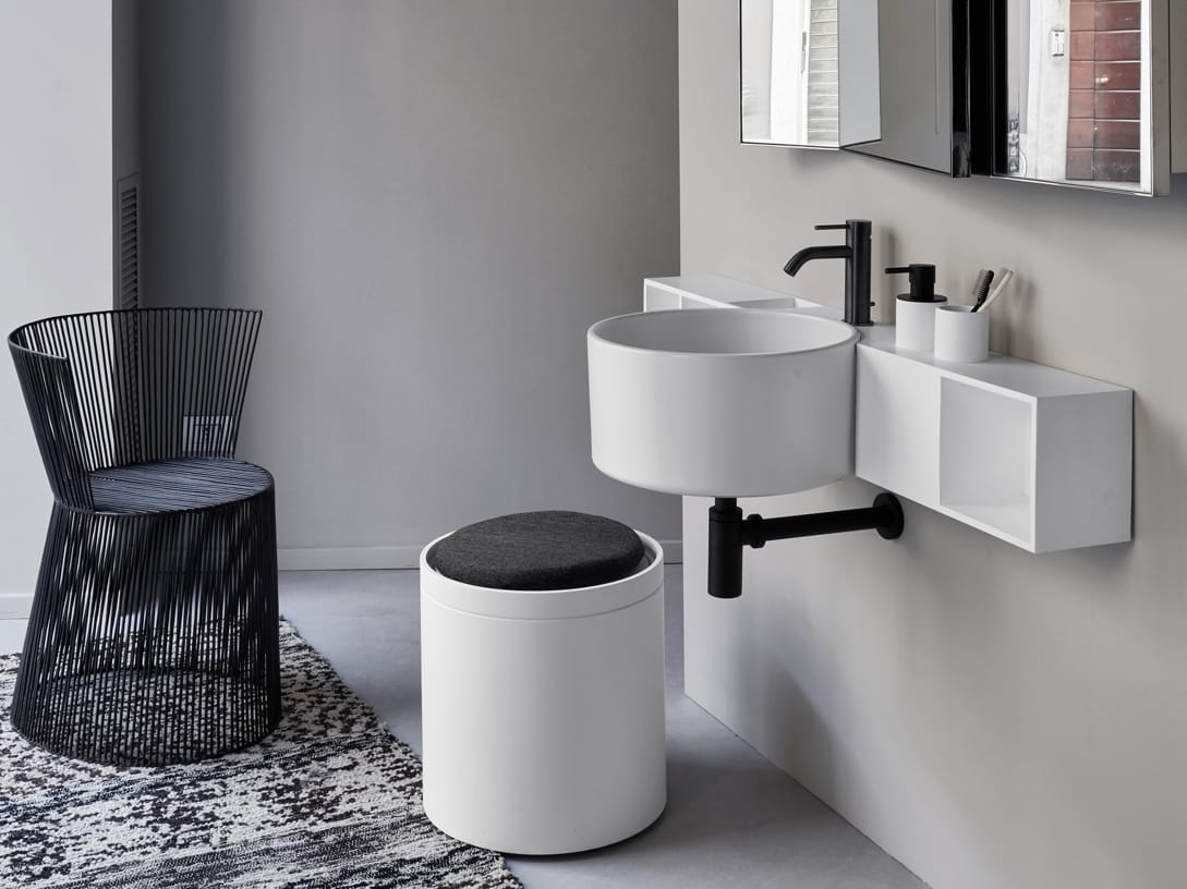 Керамический круглый одиночный подвесной умывальник Ceramica Cielo Sella ARCH-00088359 - Вид №2