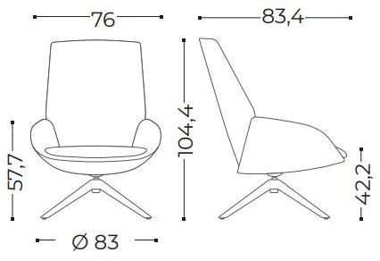 ACTIU Кресло на козелке из ткани с подлокотниками Noom sun-id-1416237 - Вид №6