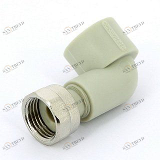 Угол с накидной гайкой ВР 20х1/2" полипропилен FV-PLAST 227020