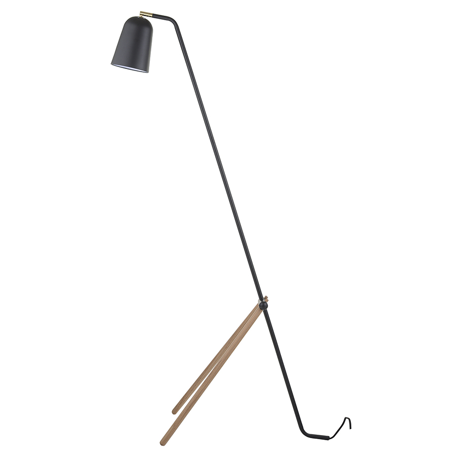 301865167011 Лампа напольная giraffe, 138 см, дуб, черное матовое основание Frandsen  - Вид №4