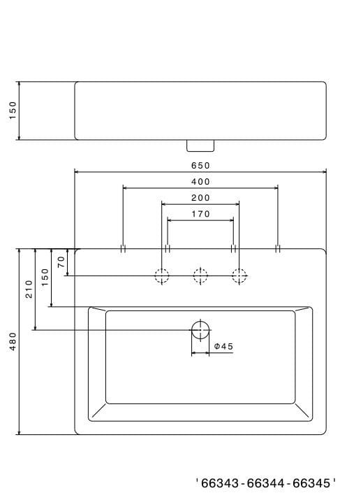 Одинарный прямоугольный умывальник Newform умывальники ARCH-00037019 - Вид №2