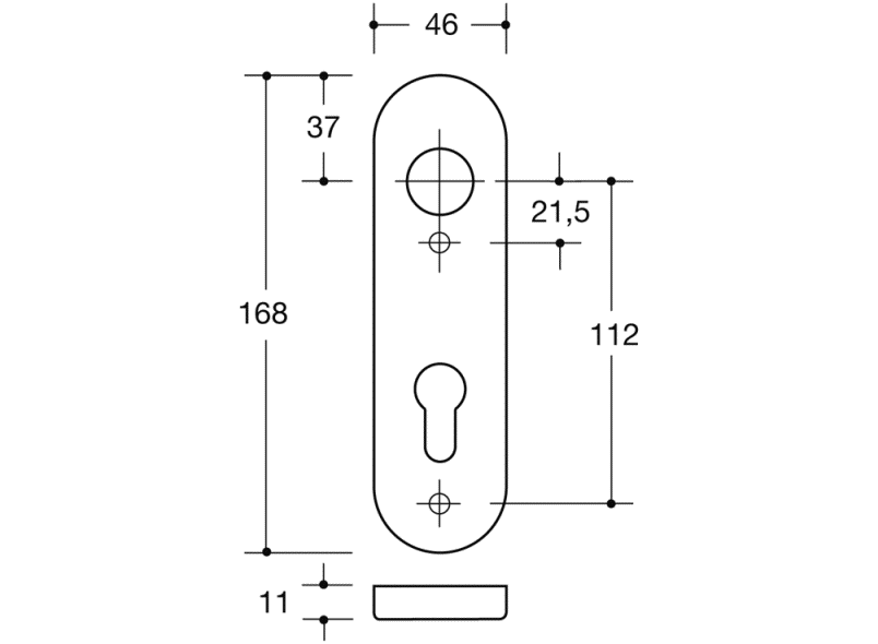 230.23RKN короткая пластина (р-техник) HEWI System 111 | Polyamid  - Вид №7