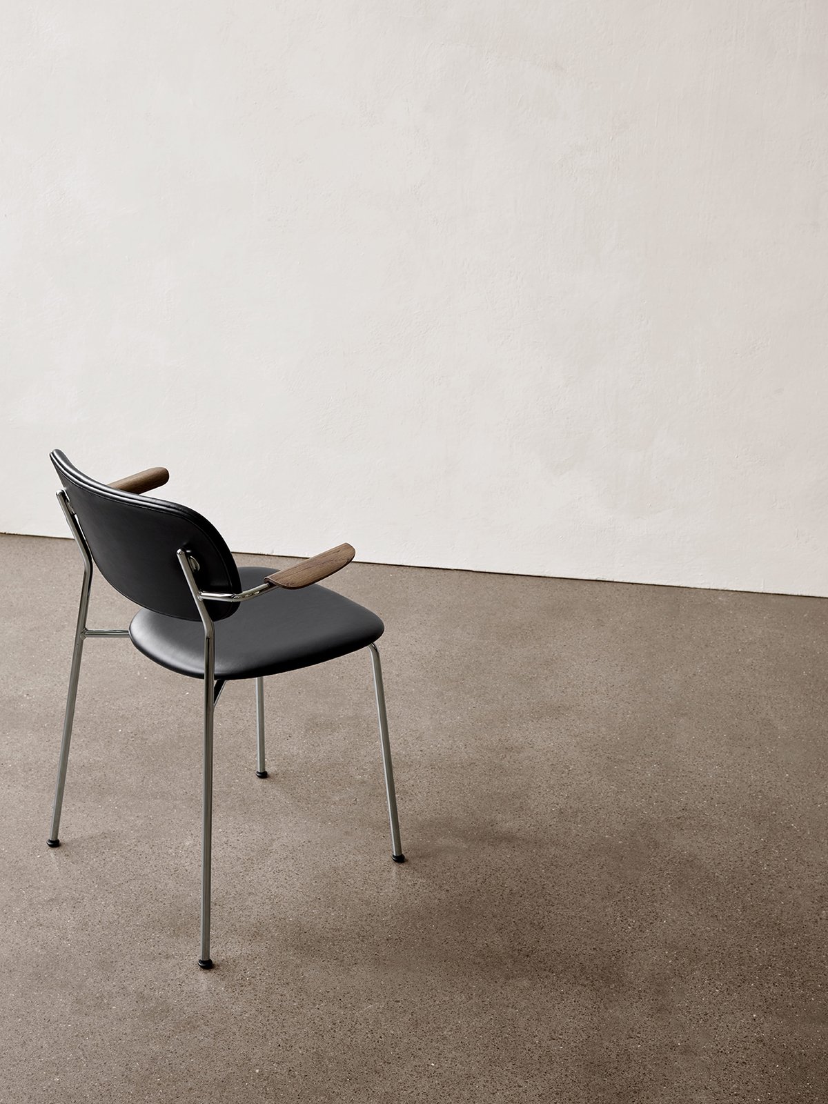 1110002-011206ZZ MENU Обеденный стул, полностью обитый, с подлокотником, Хром Темный мореный дуб | Ритц 1644  - Вид №17