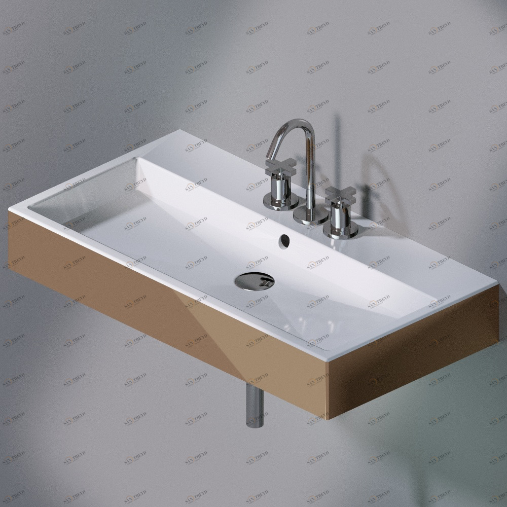 L278T1R3V4.255 Подвесная раковина настенная прямоугольная A. e T. Italia  бронзовая AeT ITALIA 