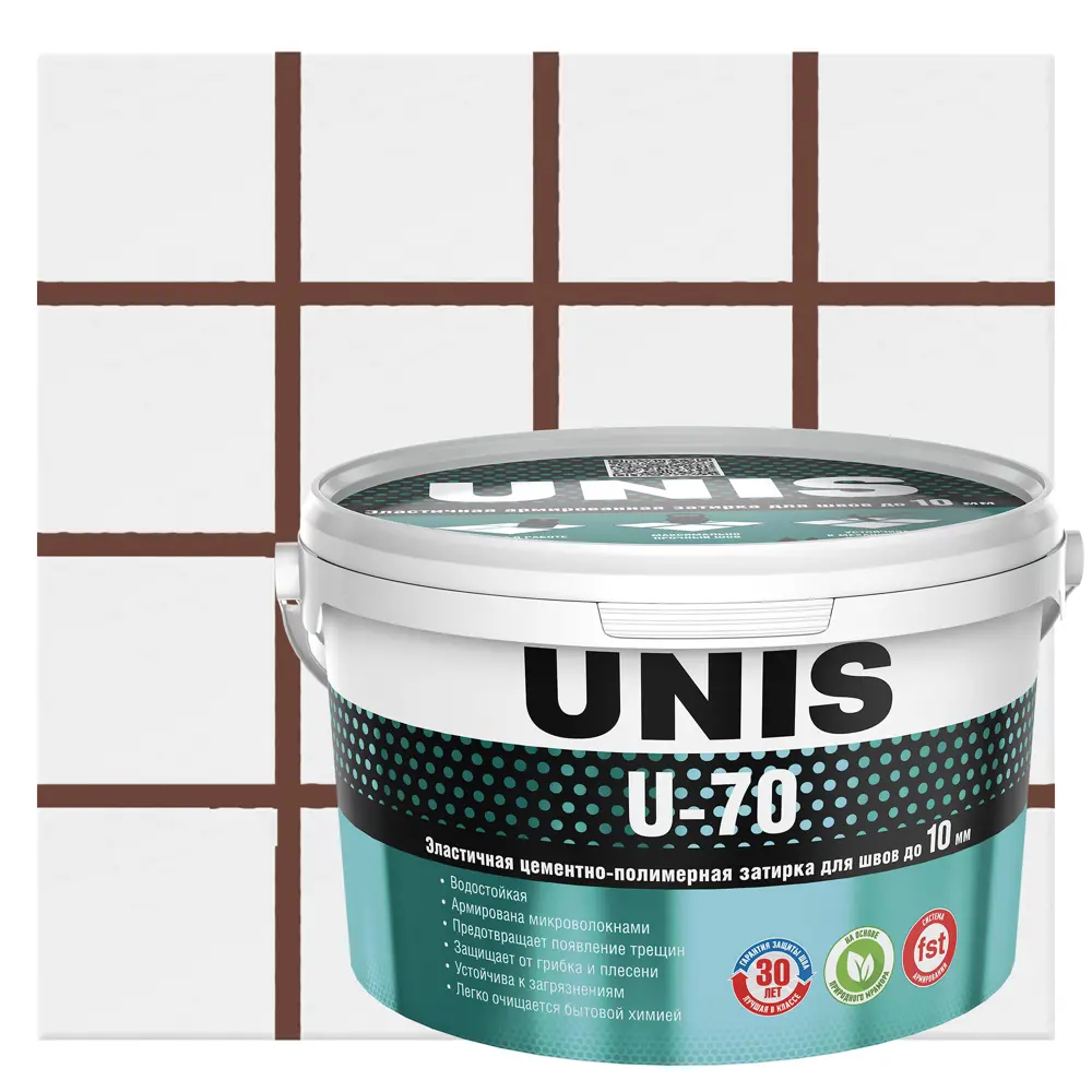 Затирка цементно-полимерная U-70 цвет шоколад 2 кг Unis STLM-2009664