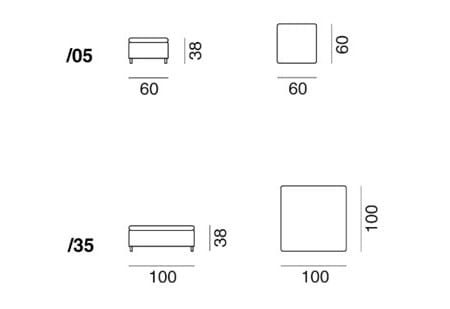Кожаный квадратный пуф de Sede DS-7 ARCH-00097519 - Вид №2