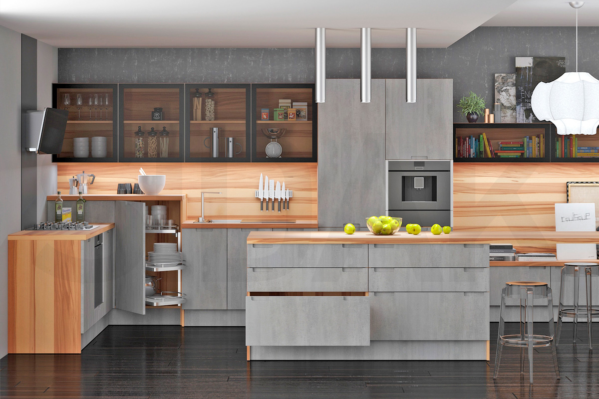 Ручки для кухонной мебели  Фрезеровка «Модерн RF4.1» Аура графит №537 SIDAK SIST3175-7223 - Вид №1