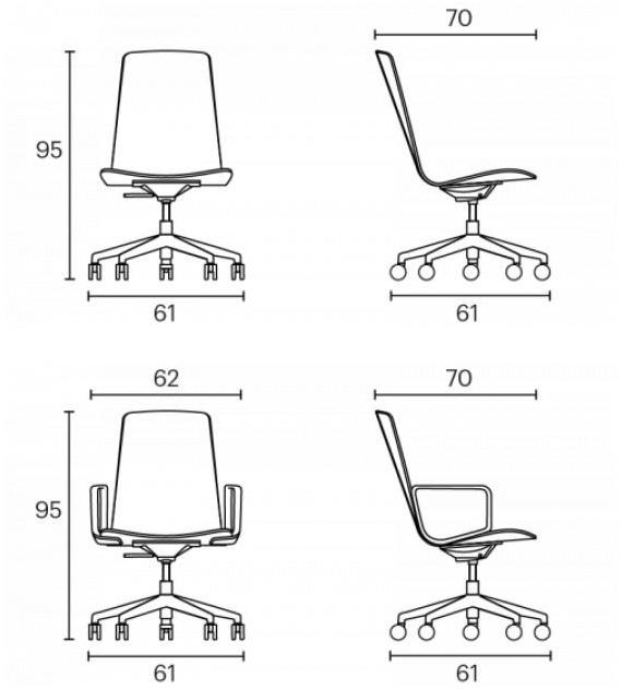 ENEA Офисный стул из ткани с 5 спицами и подлокотниками Lottus conference sun-id-1470351 - Вид №3