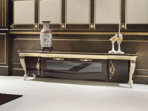 Turri Низкая лакированная тумба под телевизор из дерева Prestige