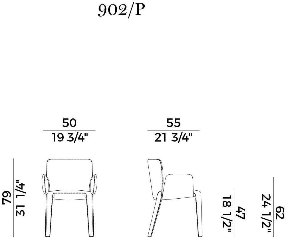 Potocco Стул с обивкой и подлокотниками Lars 902/p - Вид №5